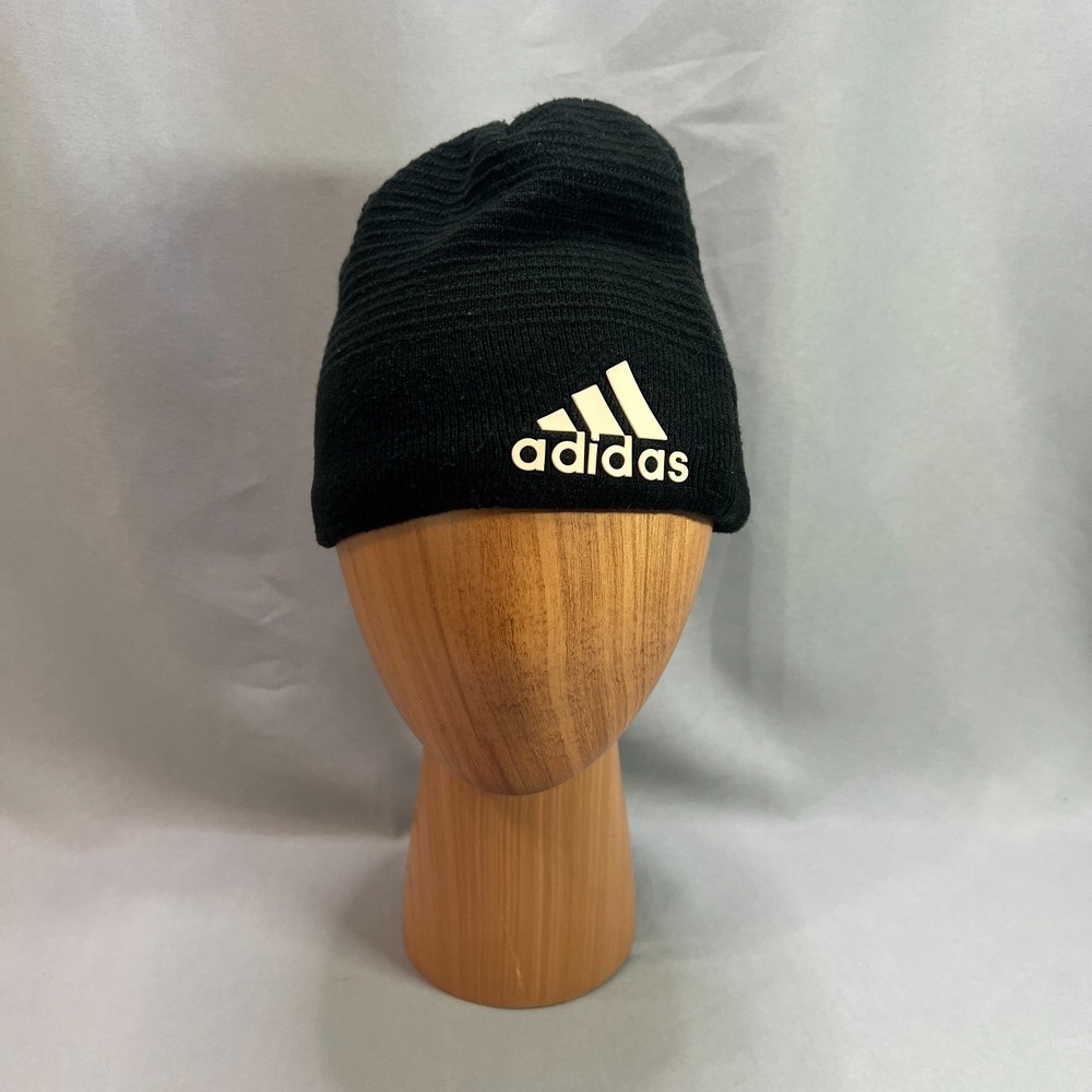 Adidas Climawarm Beanie Hat Mens One Size Black Cuffed Tight Knit Winter Outdoor